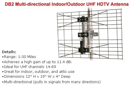 Hdtv  Antenna on Antennas Direct Db2 Multi Directional Hdtv Antenna    40with 30