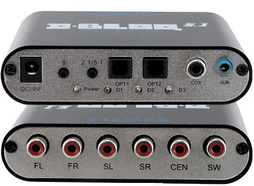 Digital Optical / Coax Audio to Analog RCA Audio Converter Box